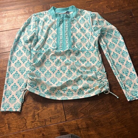 Cabana Life Girls Amalfi Coast Long Sleeve Rashguard, size 14